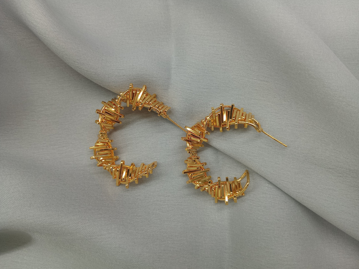 Classic Gold Plated Large Hoop Earrings For Women