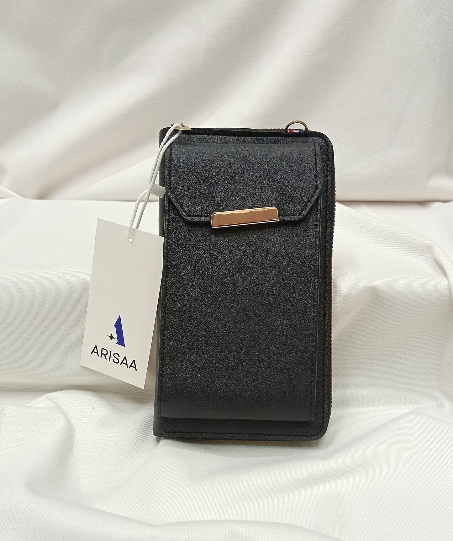 Black leather phone case