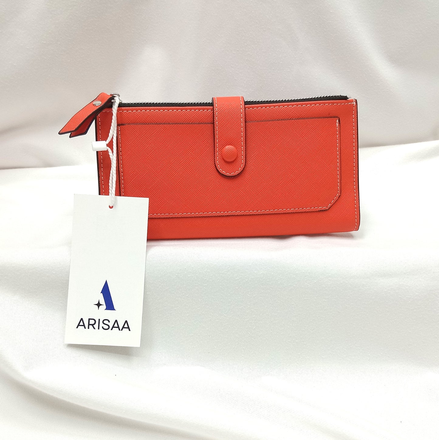 Modern look orange zipper wallet