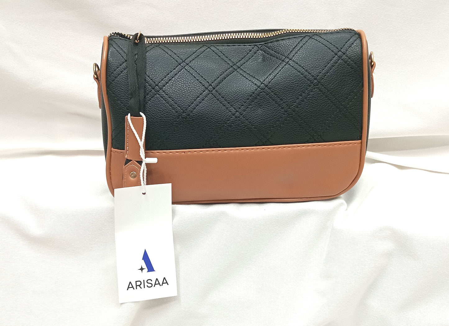 Black and tan colour stylish handbag