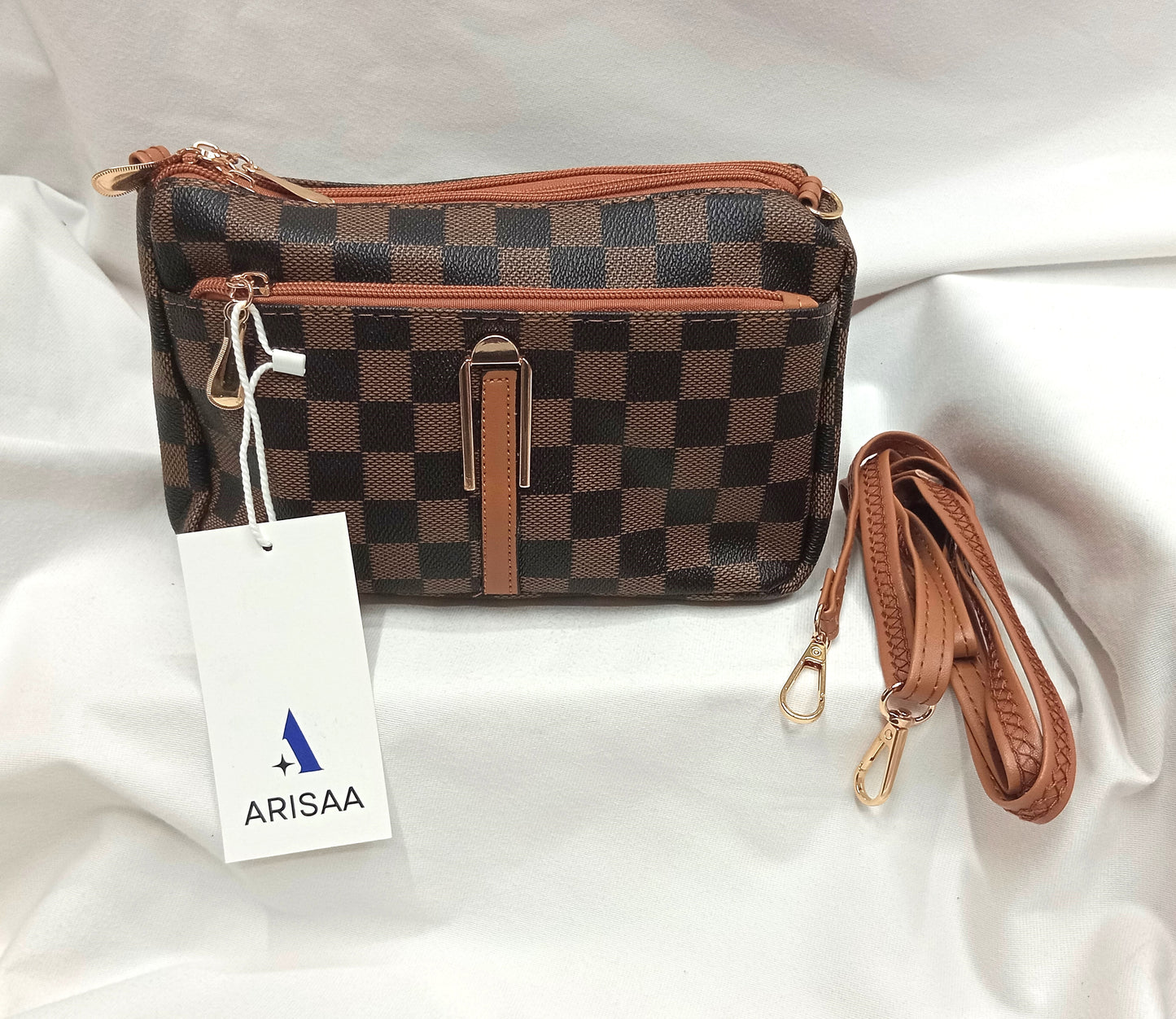 Cross box patten fancy hand bag