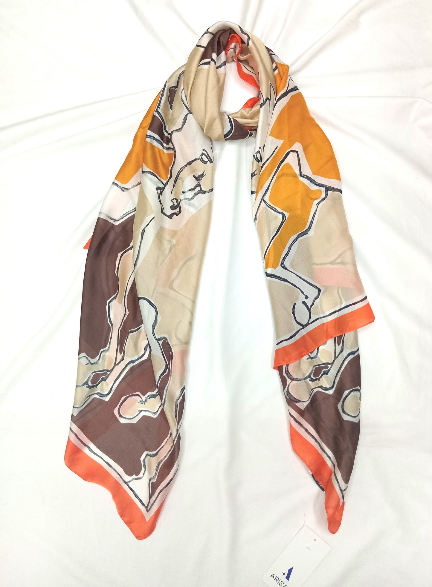 brown and yellow colour scarf