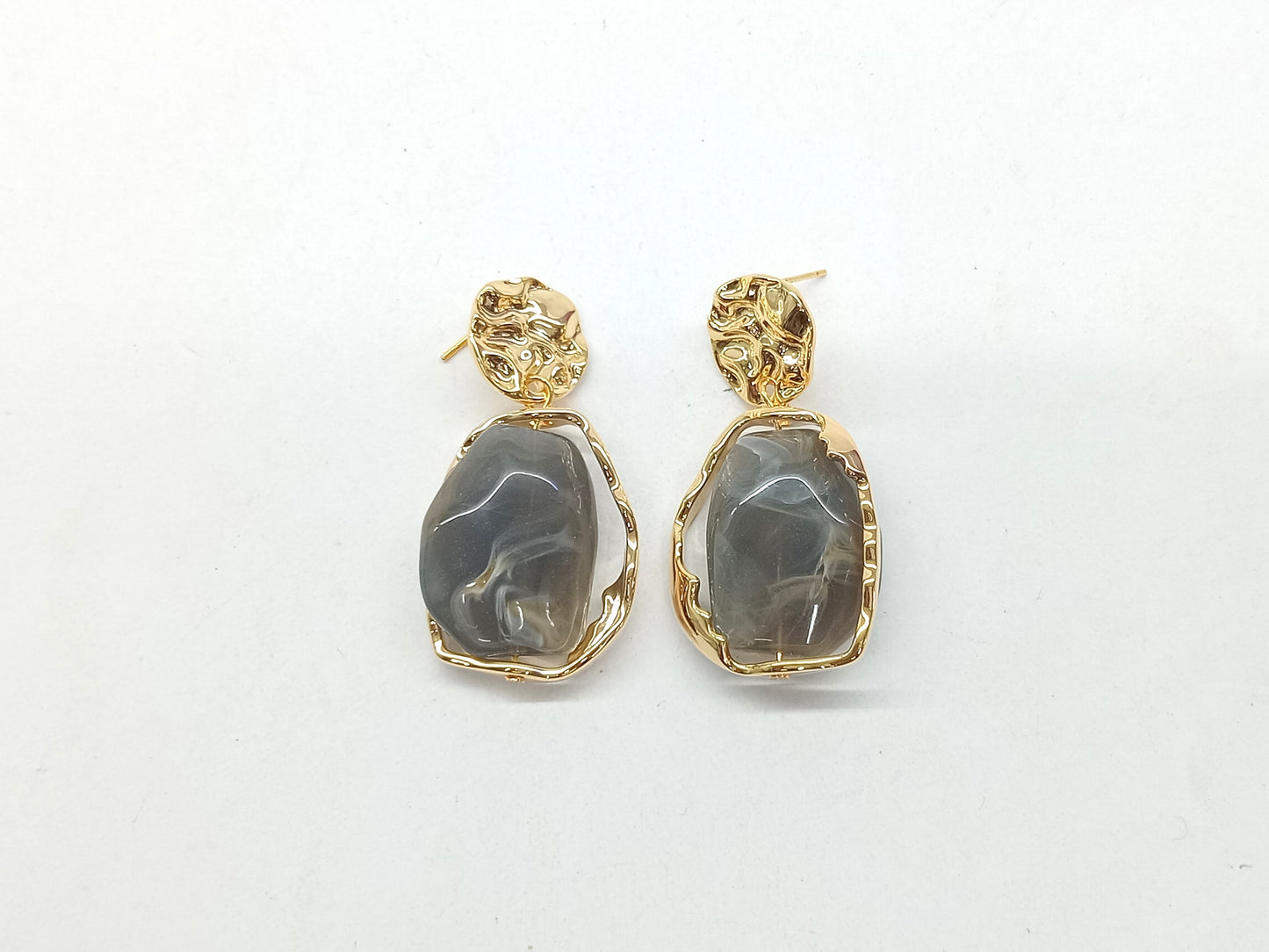 Golden Natural Stone Drop Earring