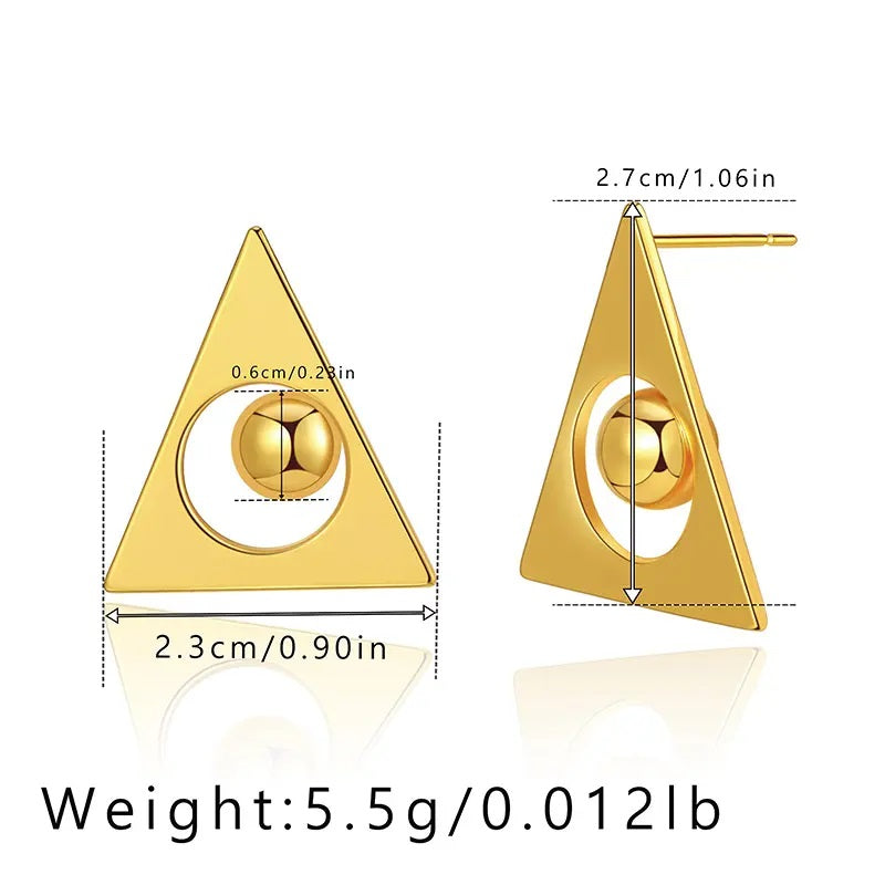 Triangle small stud earring