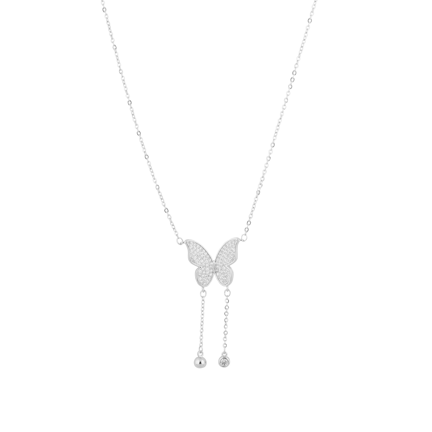 Small butterfly silver necklace