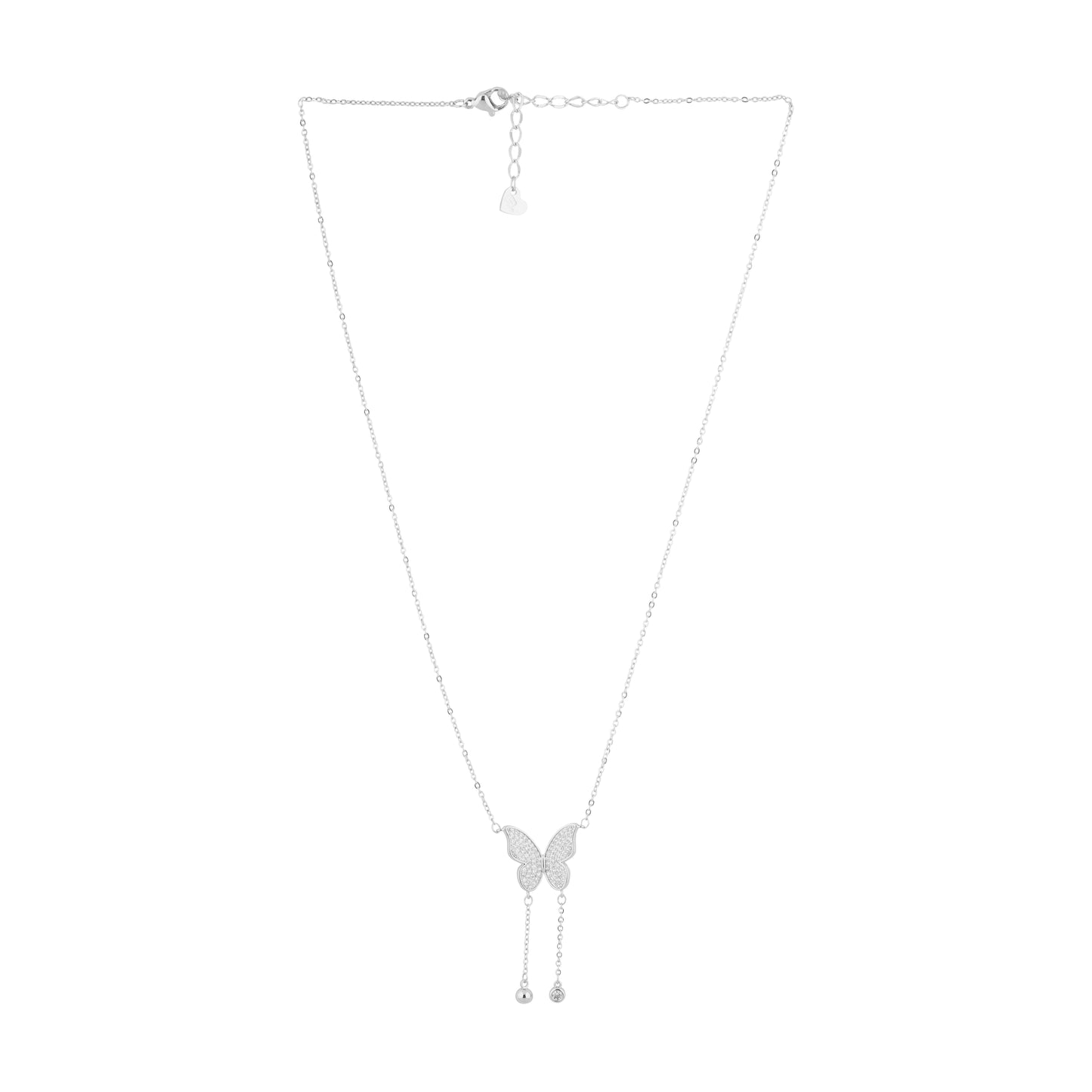Small butterfly silver necklace