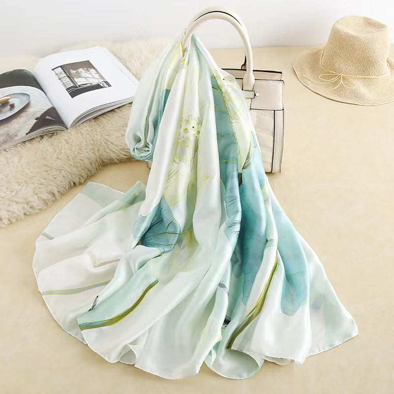 Woman Custom Design Printed Headscarf Silk Scarf