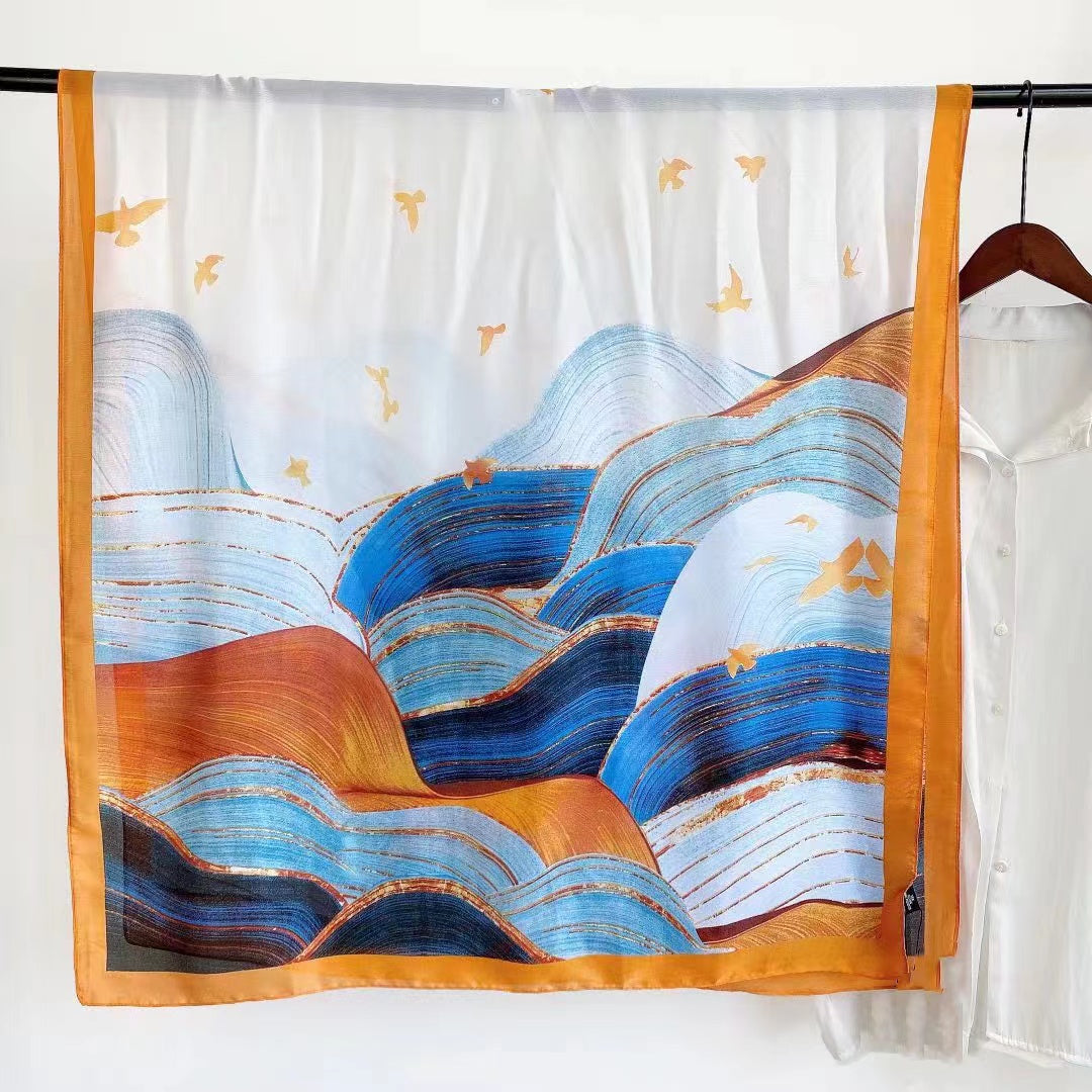 Orange print scarf
