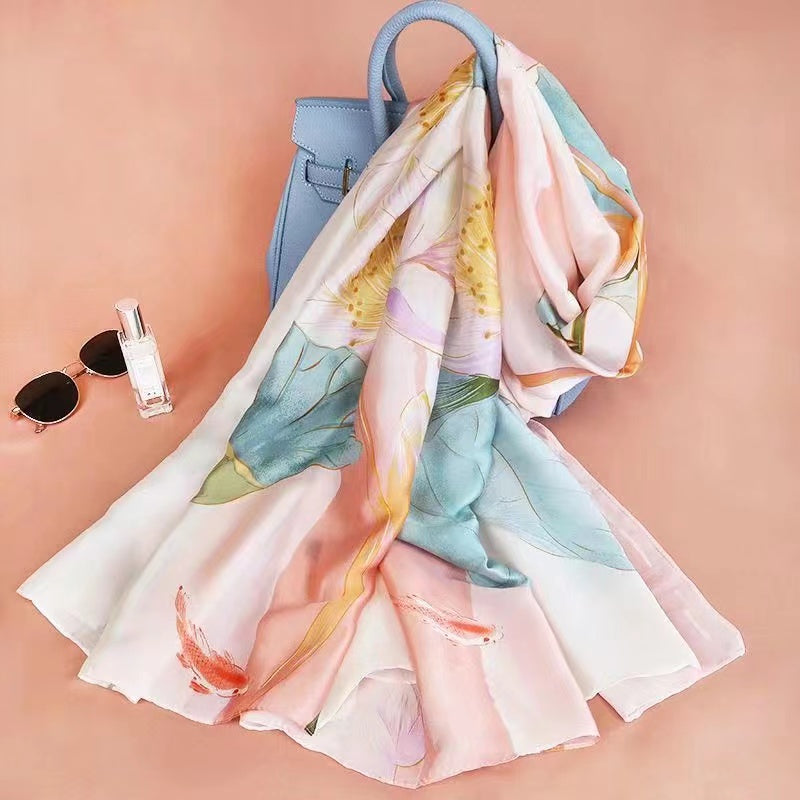 Pink and red combination mix scarf