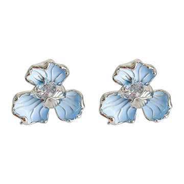 Blue sweet flower earring