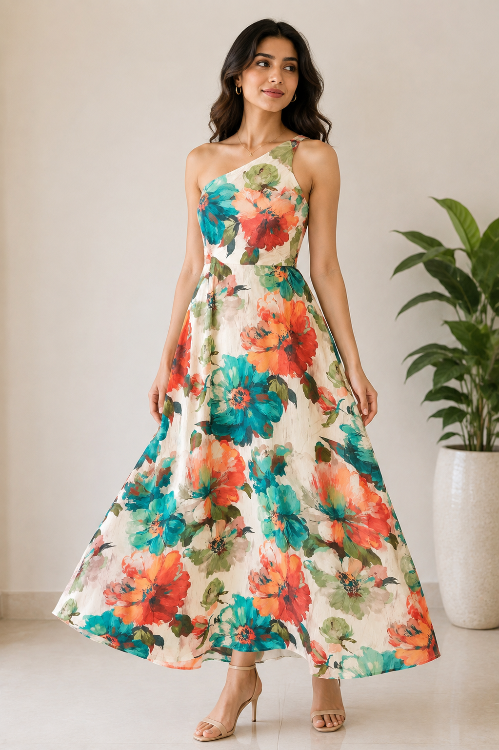 Garden Grace Printed midi Dress