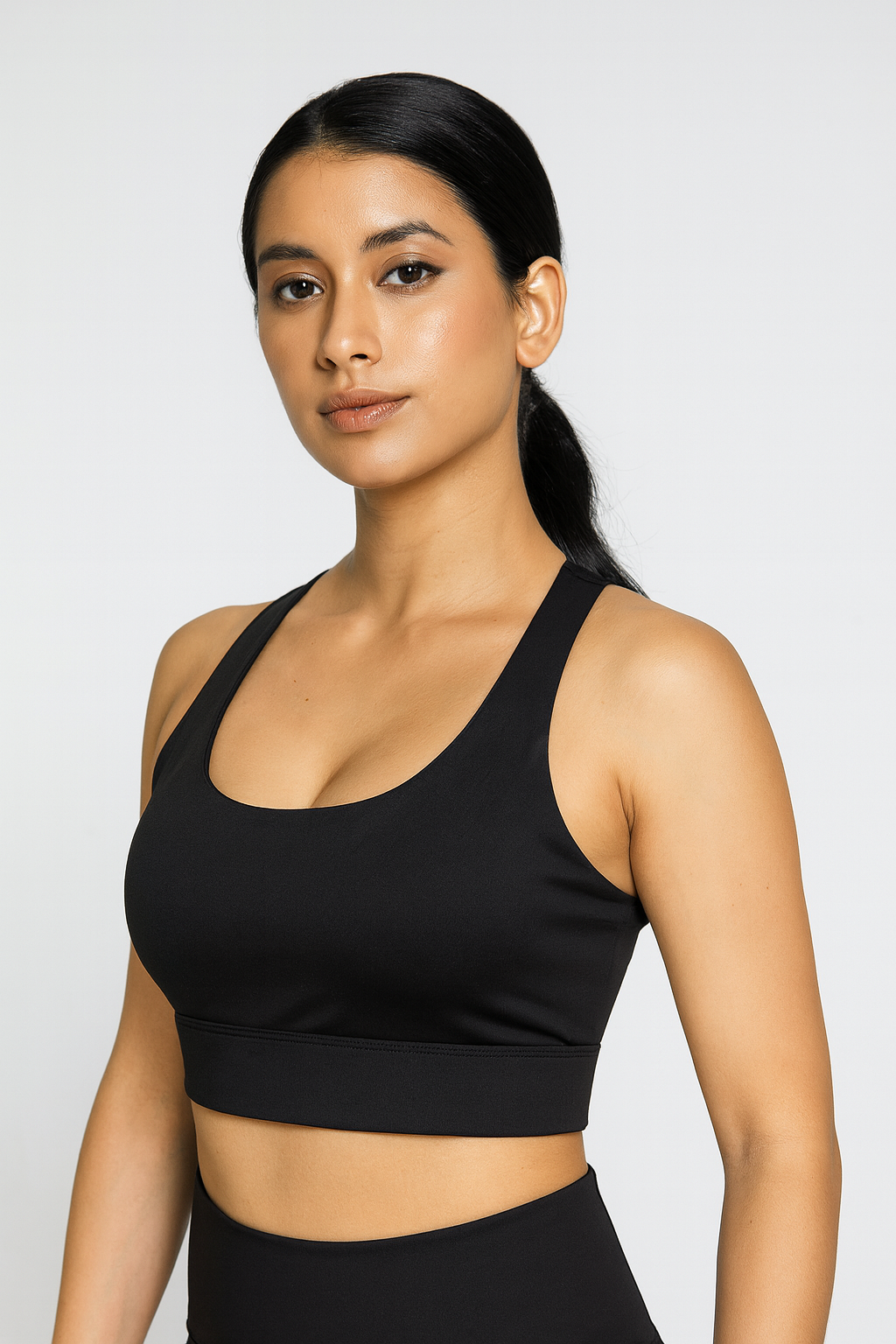 Black Colour Gym Top For Girls