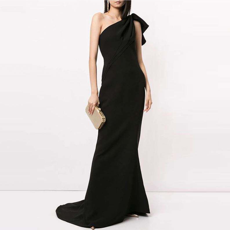 Black skinny fit long gown