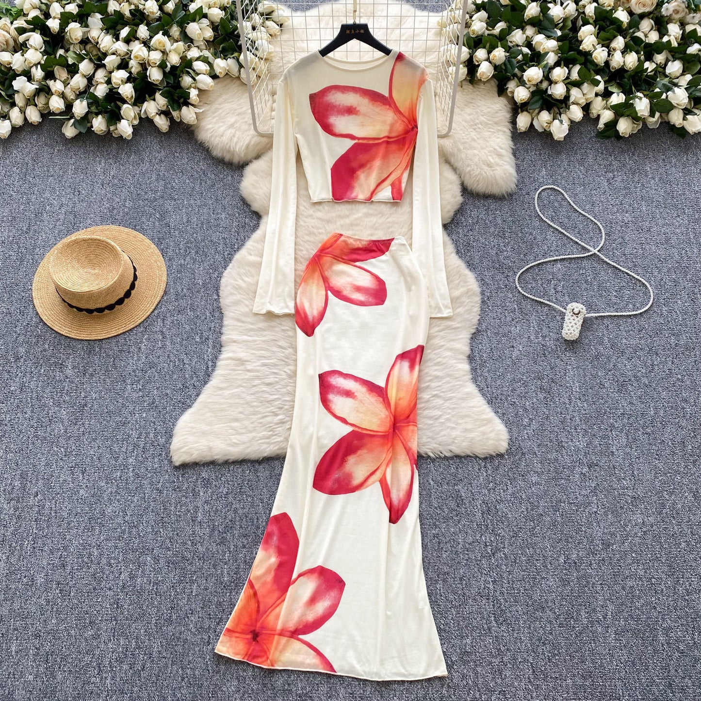 Flower printed Two Piece Dress