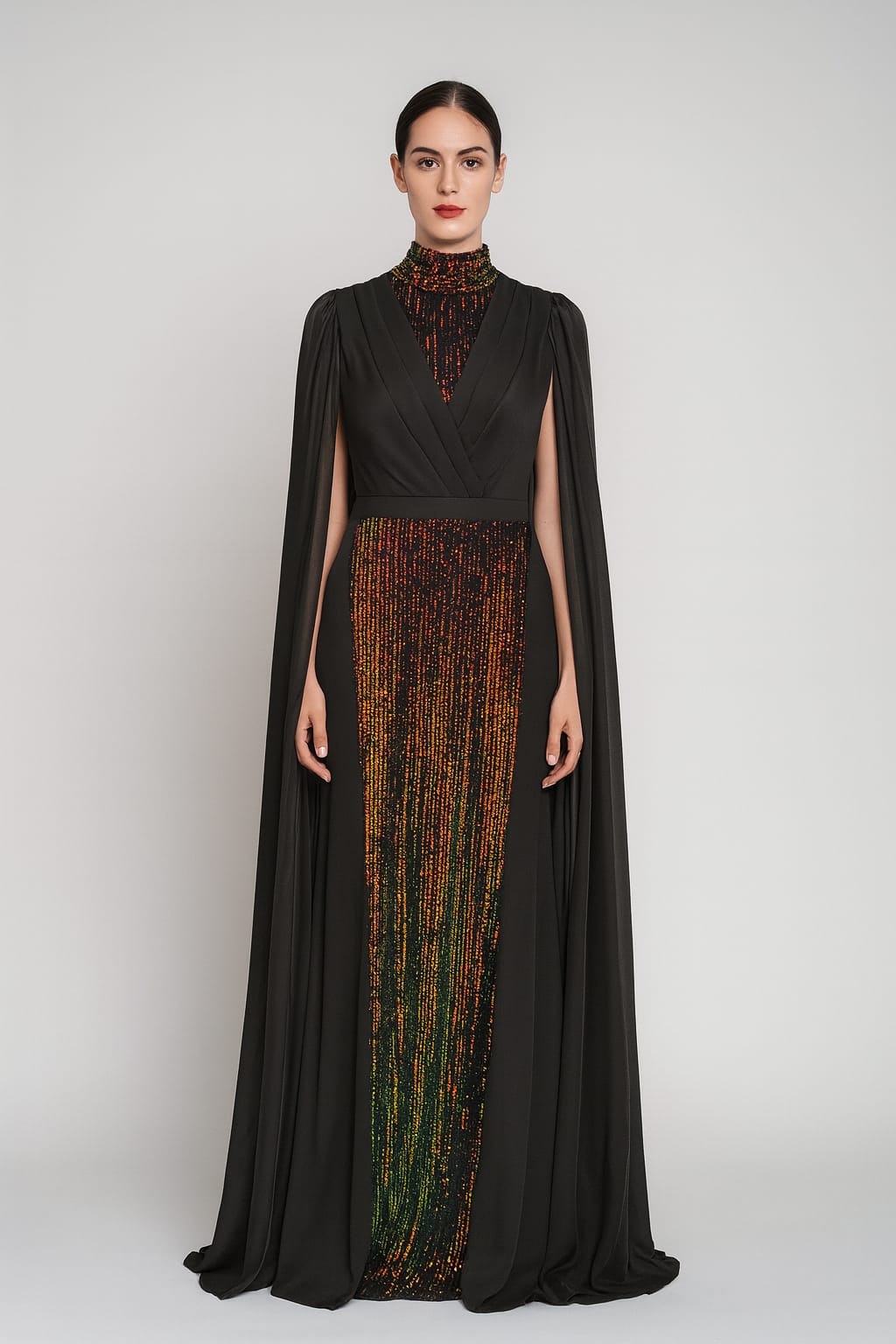 Outstanding Look Black Body Fit Long Party Dress