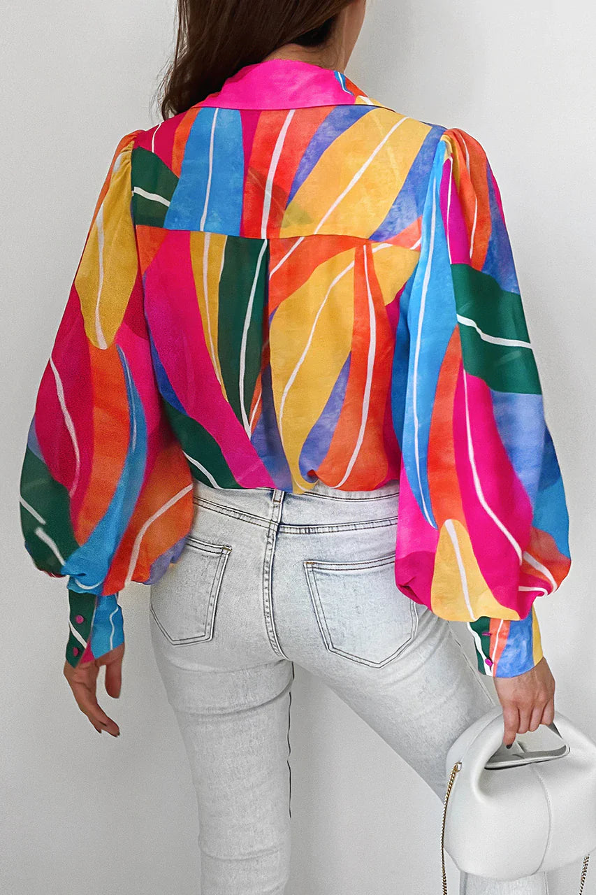 Multi colour long over size hand shirt