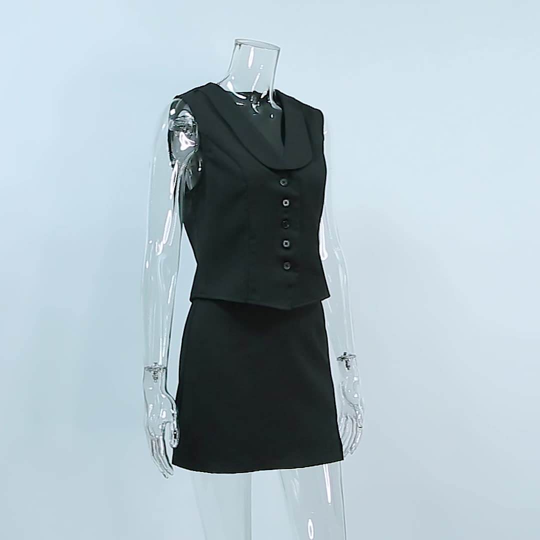 Formal skirt and top in black