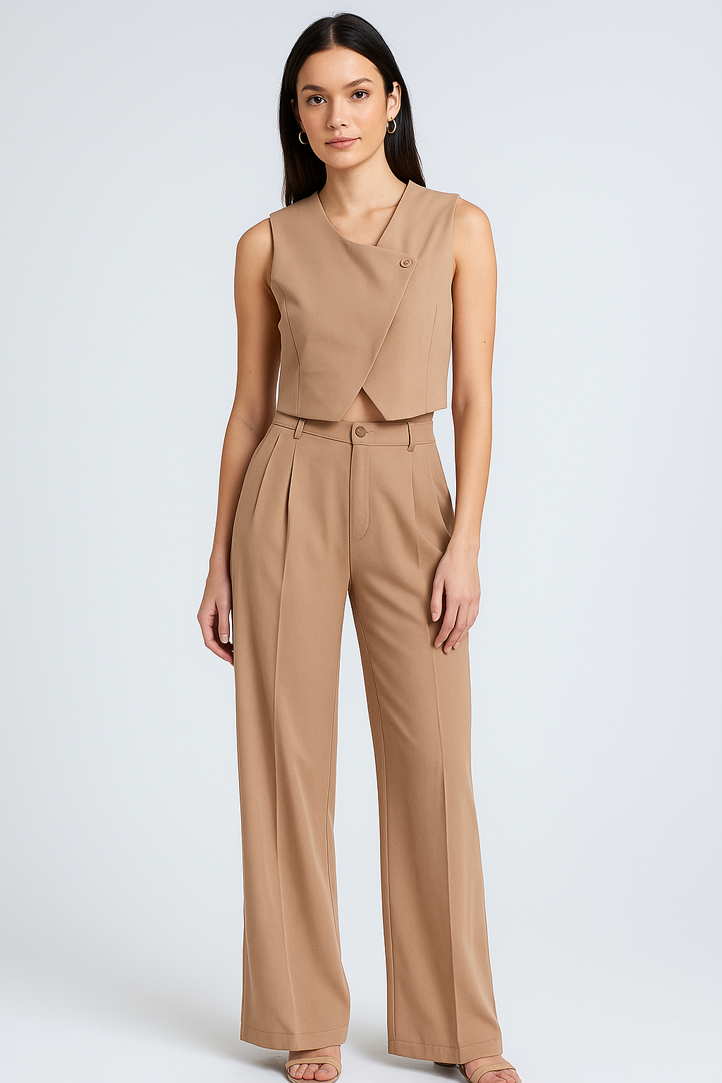 Formal Look Brown Cord Set For Women