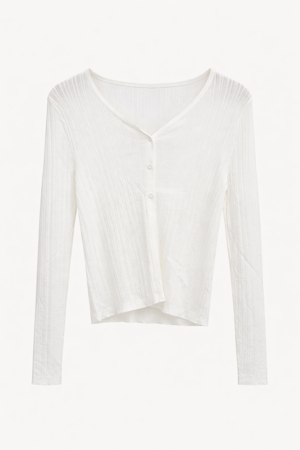 White Round Neck Full Sleeve Top For Women's
