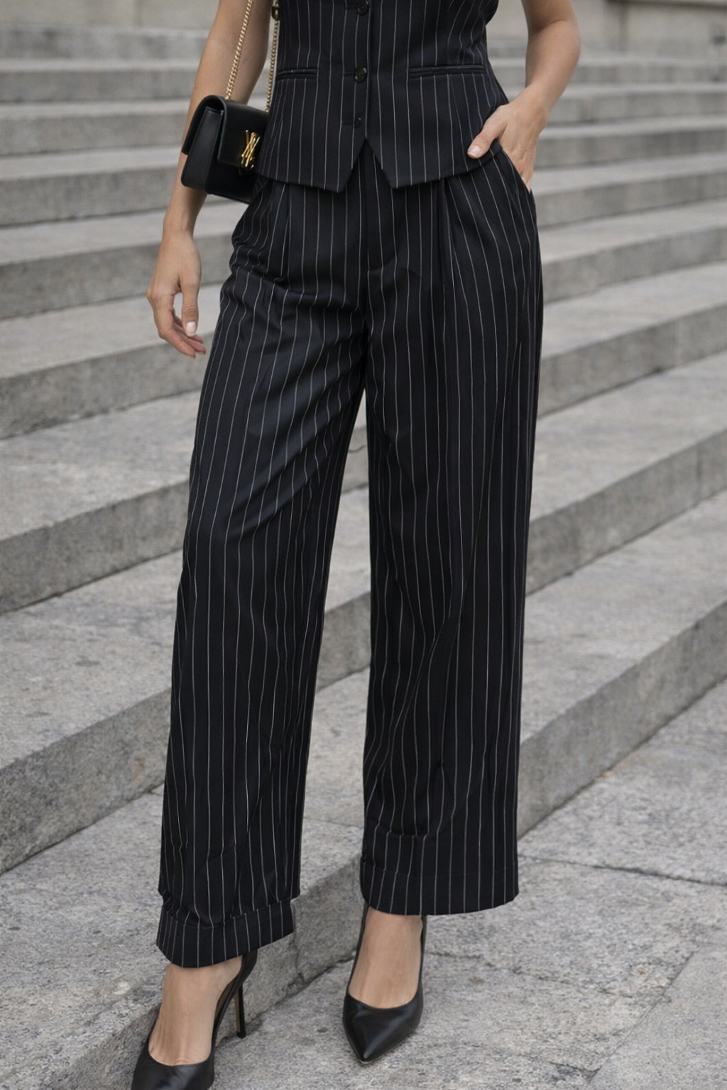 Black High Waist Trouser For Girls