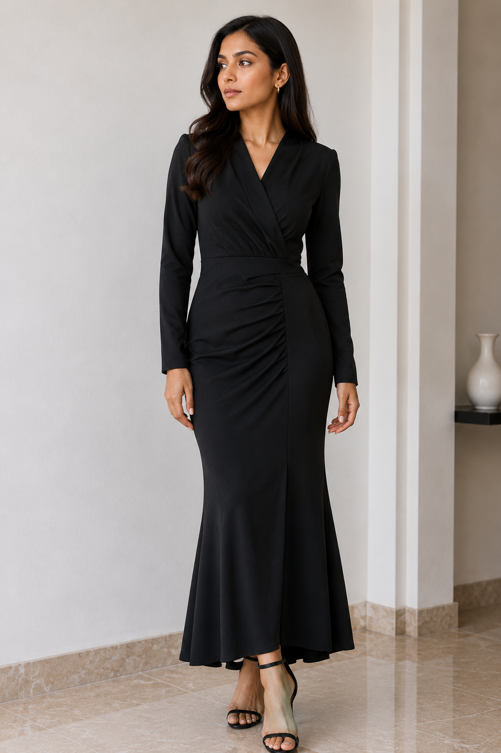 Elegant V Neck Gown