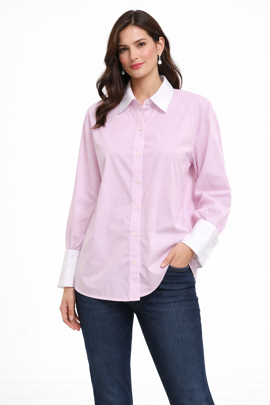 Small Line Print Shirt For Women