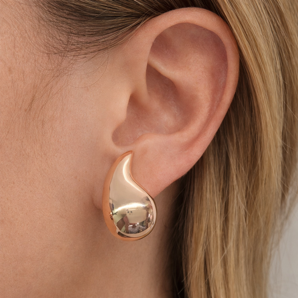Molten Drop Gold Stud Earrings