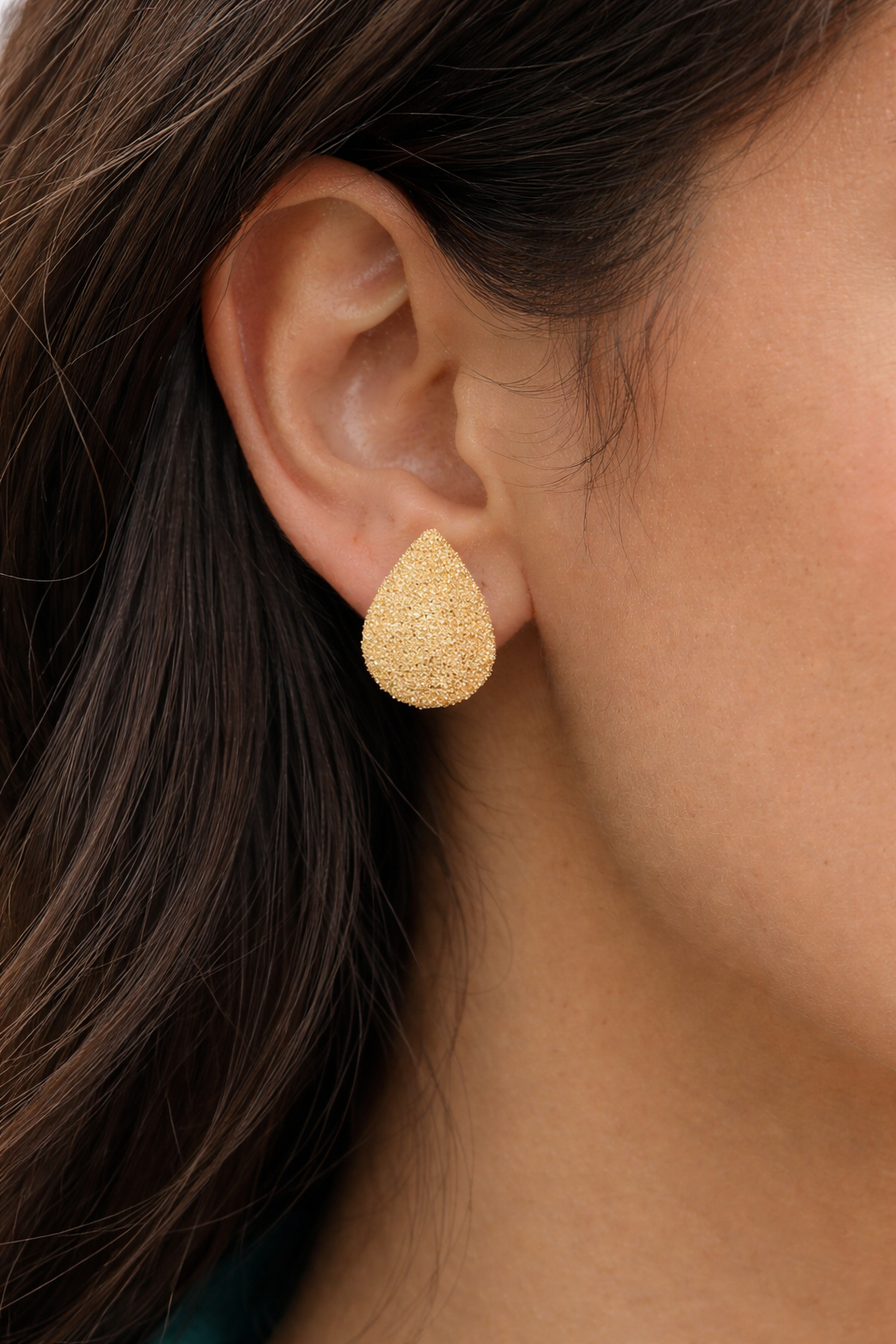 Golden Dune Textured Stud Earrings