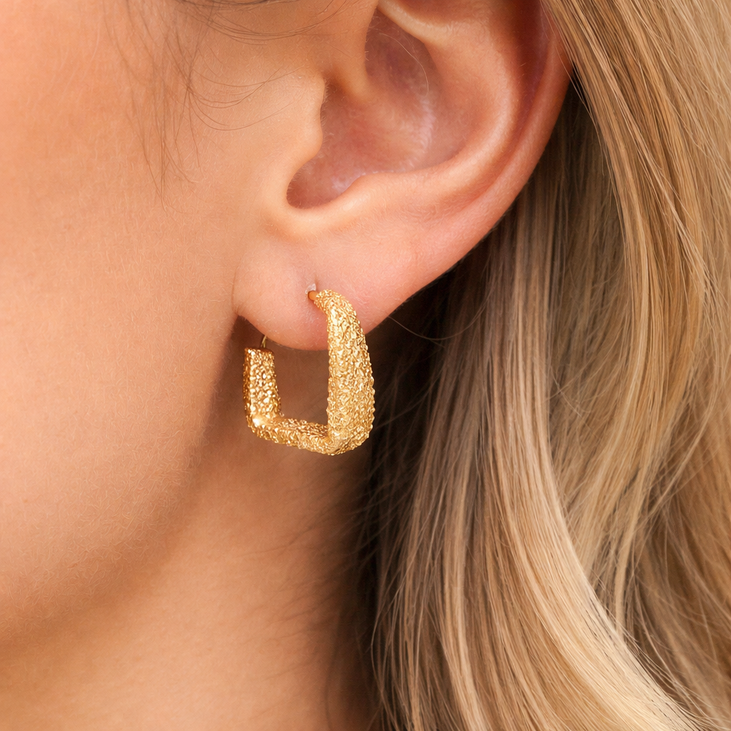 Textura Square Mini Hoop Earrings
