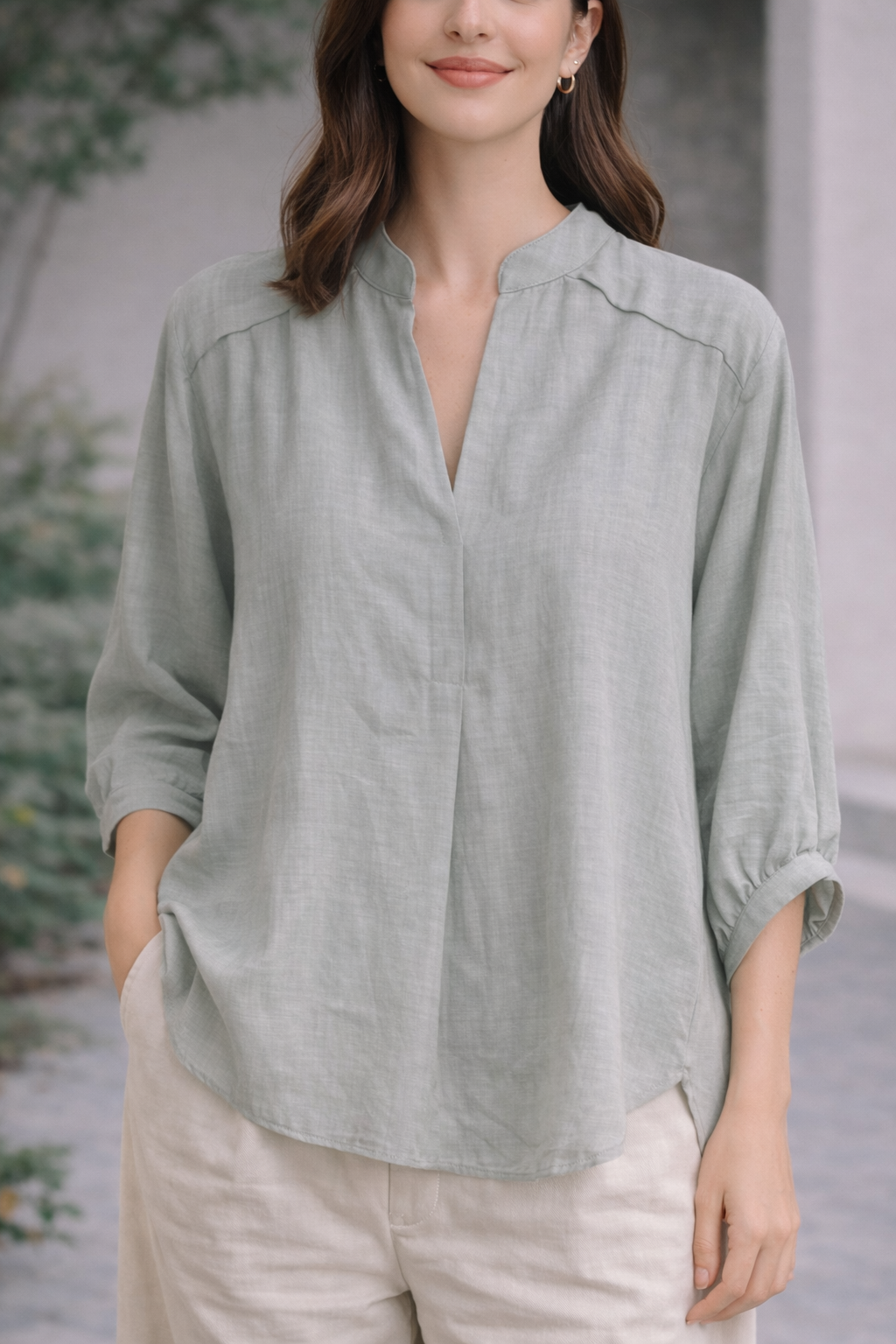 V Neck Balloon Hand Top