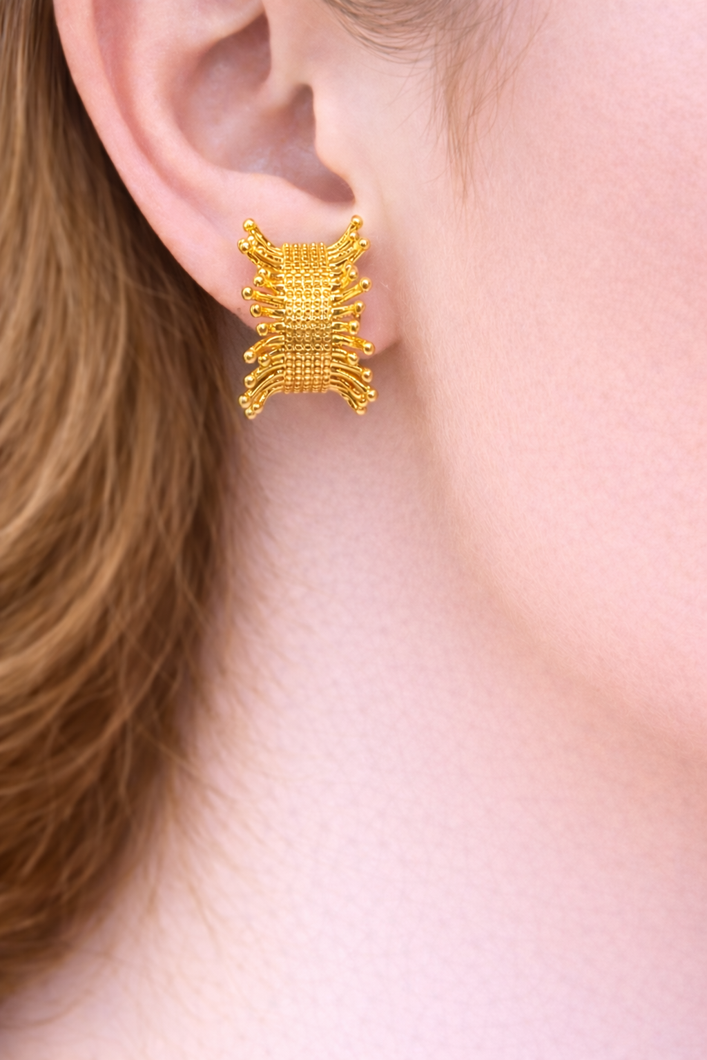 Golden Crest Sculpted Studs