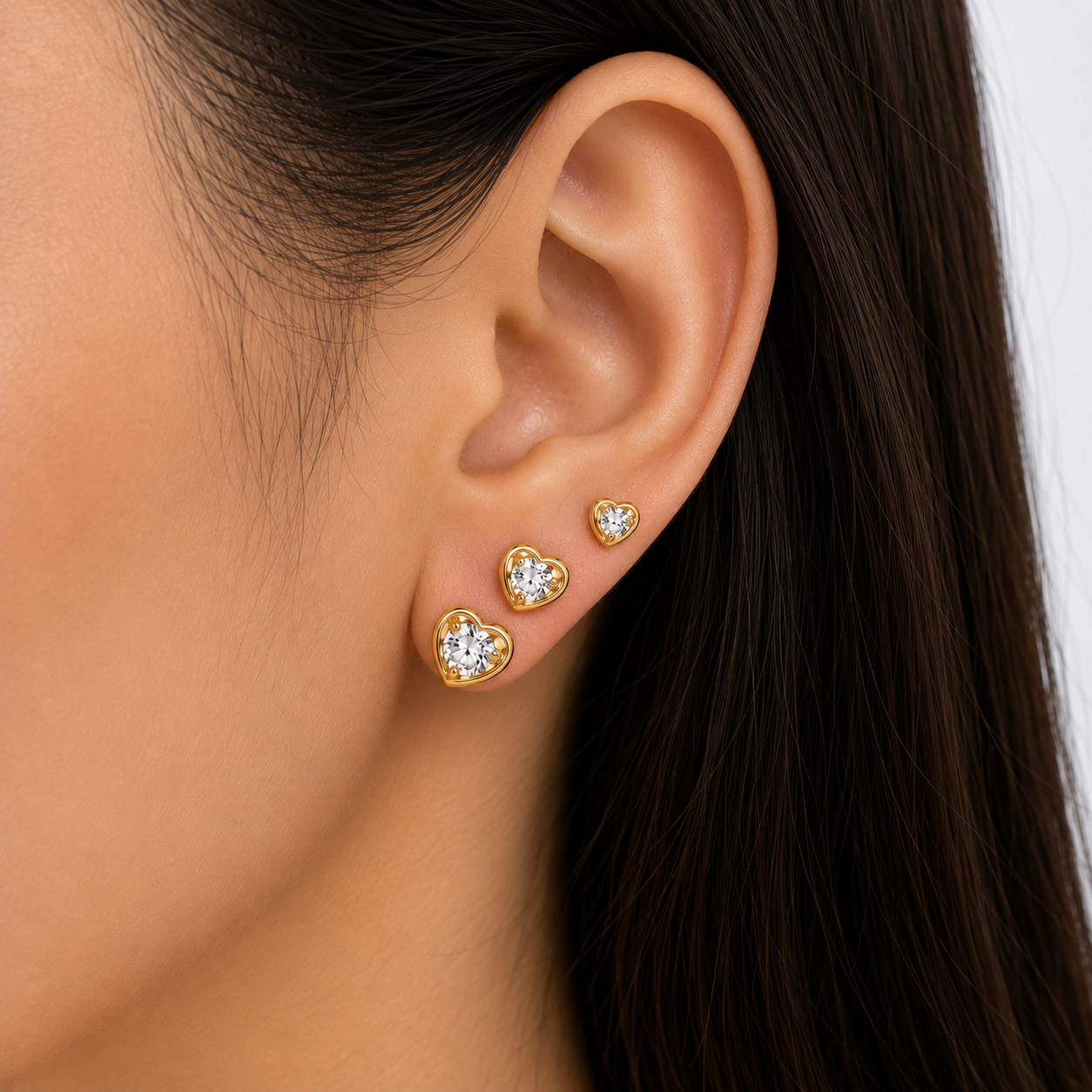 Crystal Heart Studs