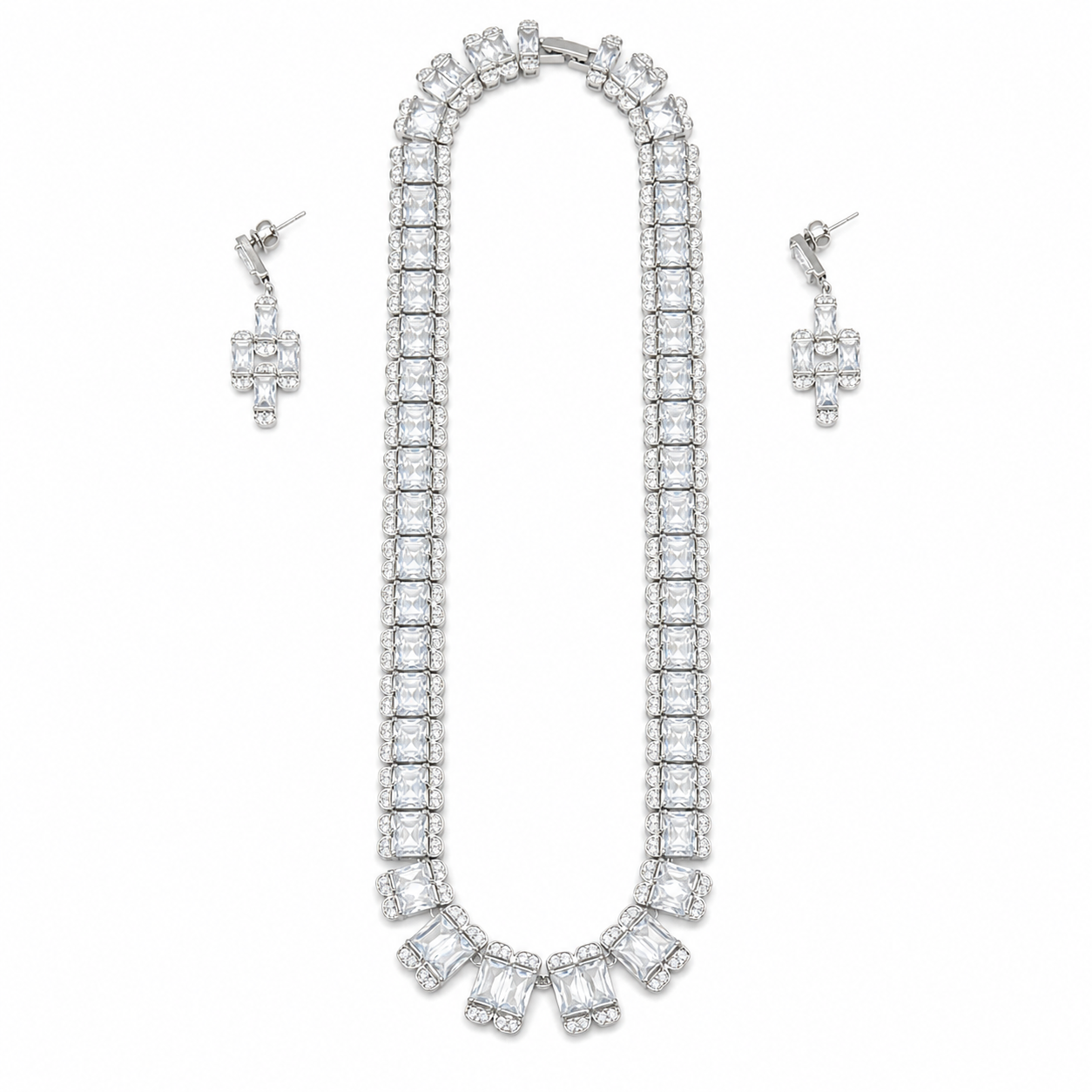 Elegant Zirconia Diamonds Necklace Set For Women