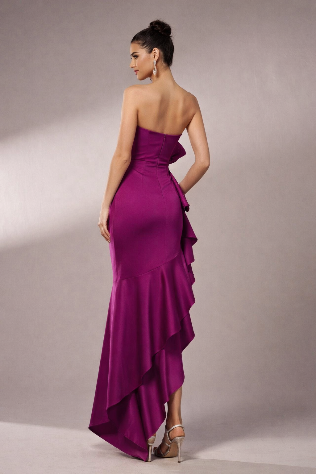 Velvet Bow Strapless Gown