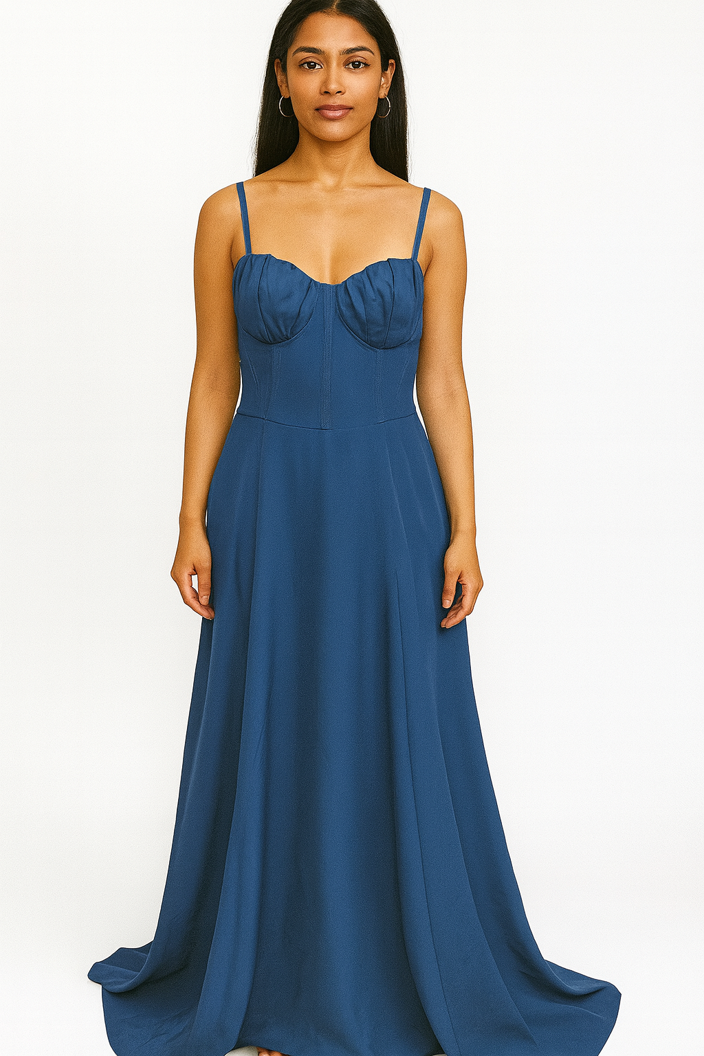 Navy blue long dress for women