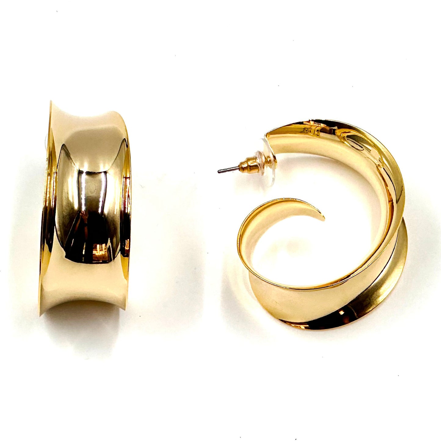 Chunky gold plated cuff earring