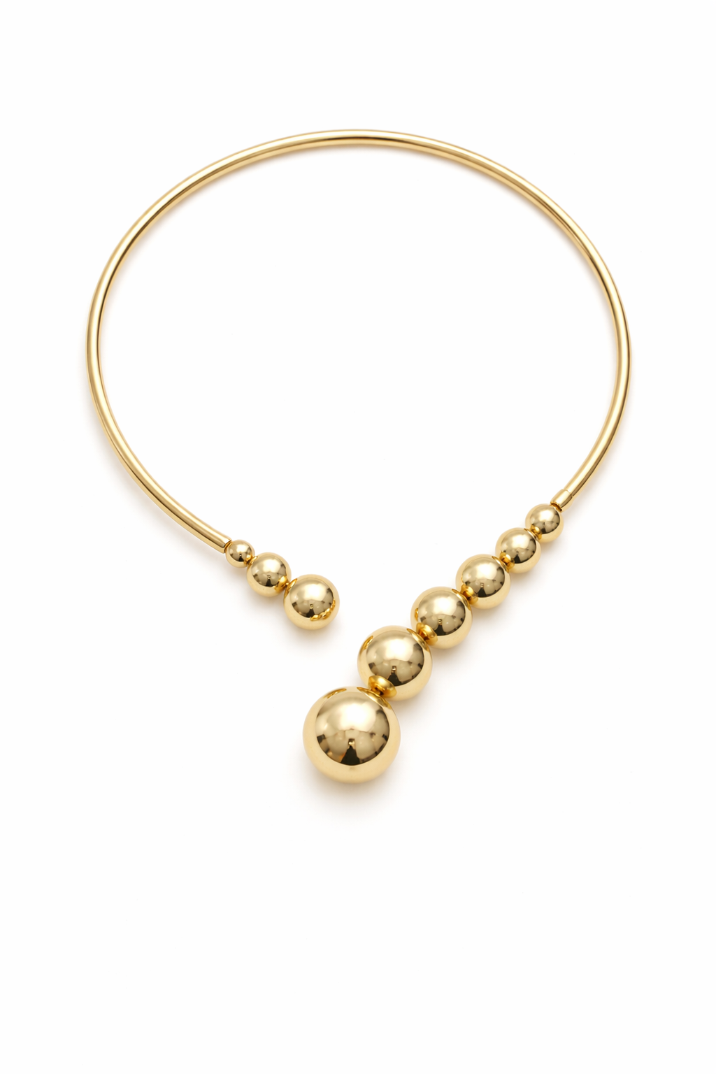 New design open lock beads gold necklace