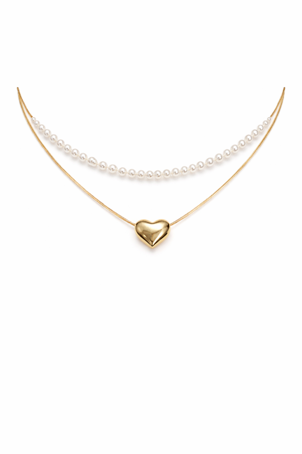 2 Layer Necklace Heart Design