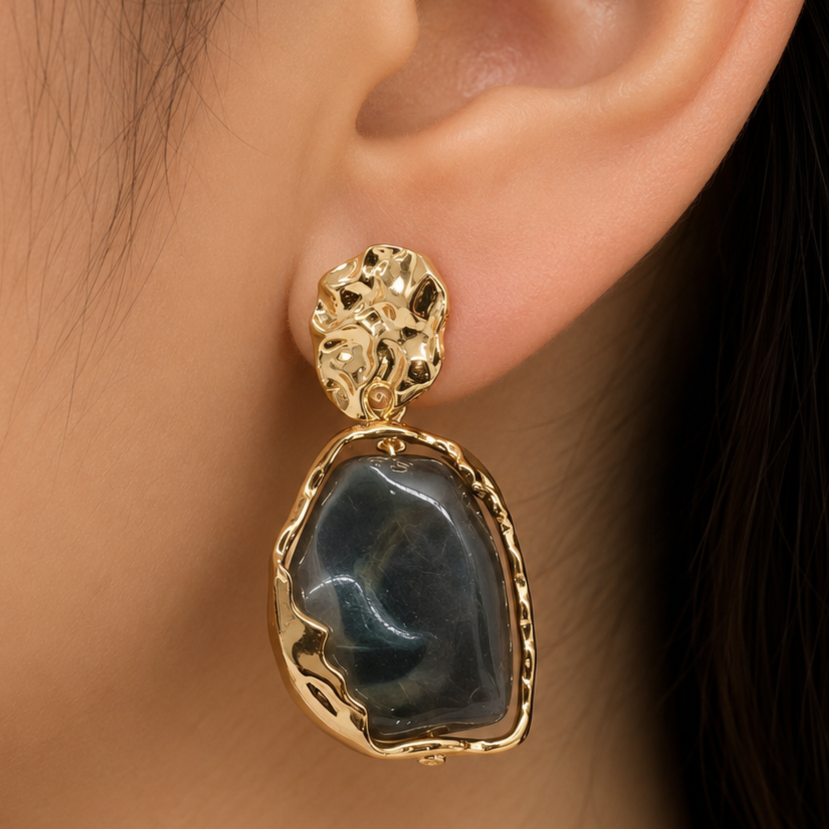 Golden Riverstone Earrings