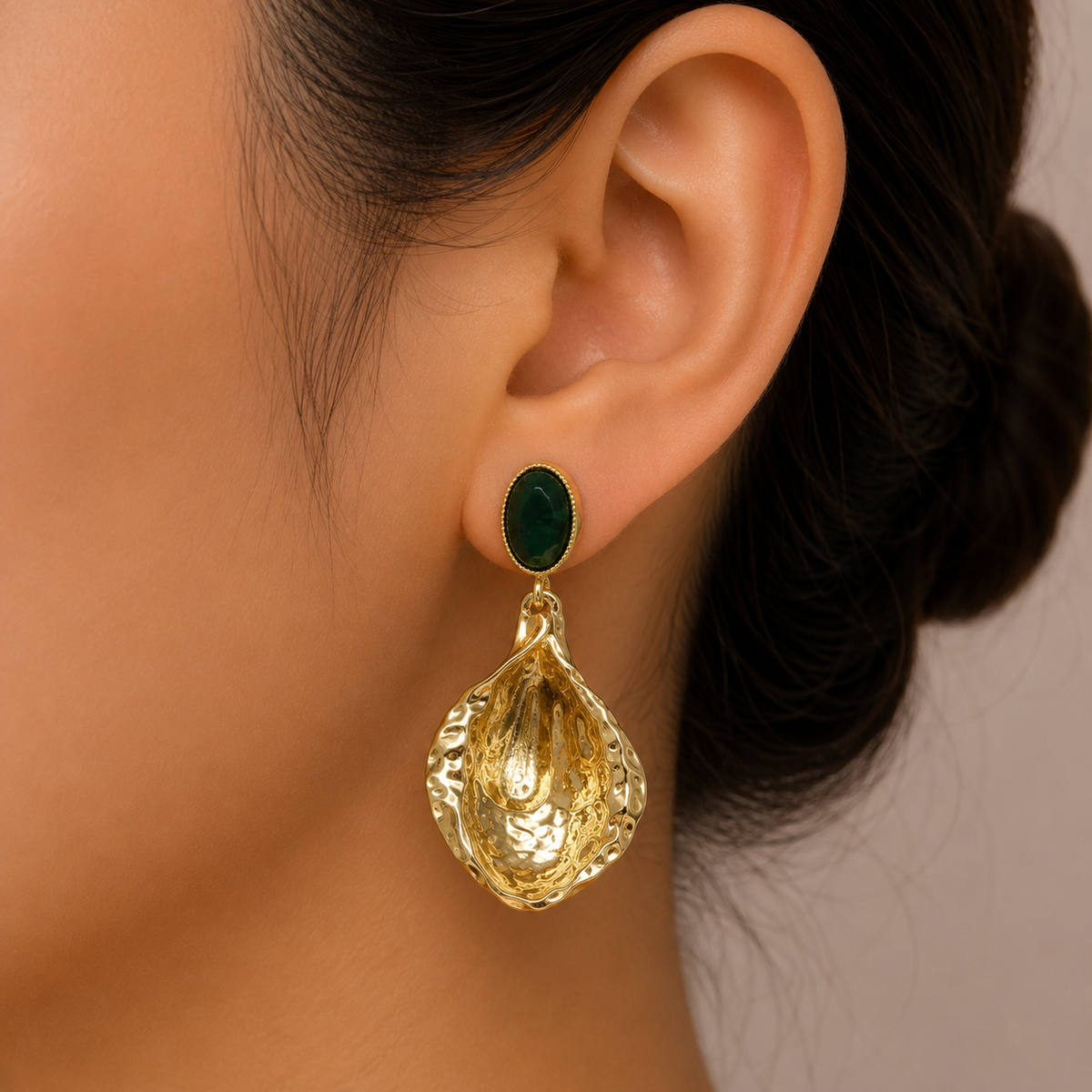 Emerald Bloom Drop Earrings