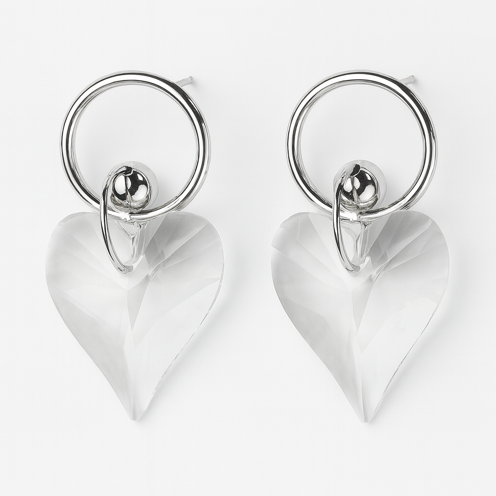 Lovely heart drop stud earring