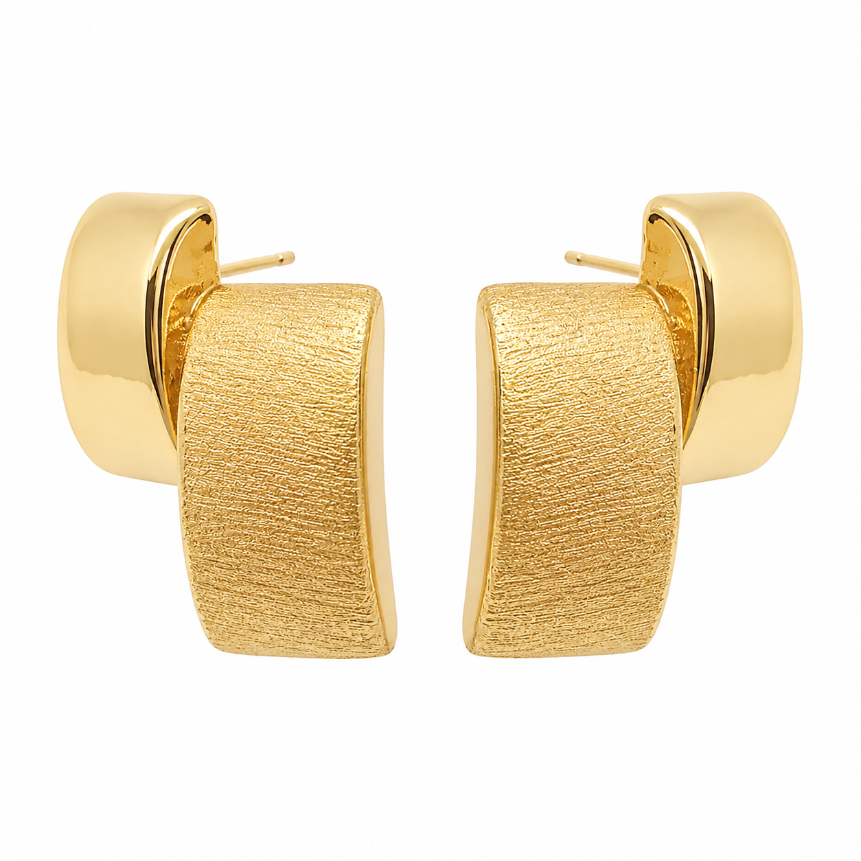 Gold Statement Stud Earrings