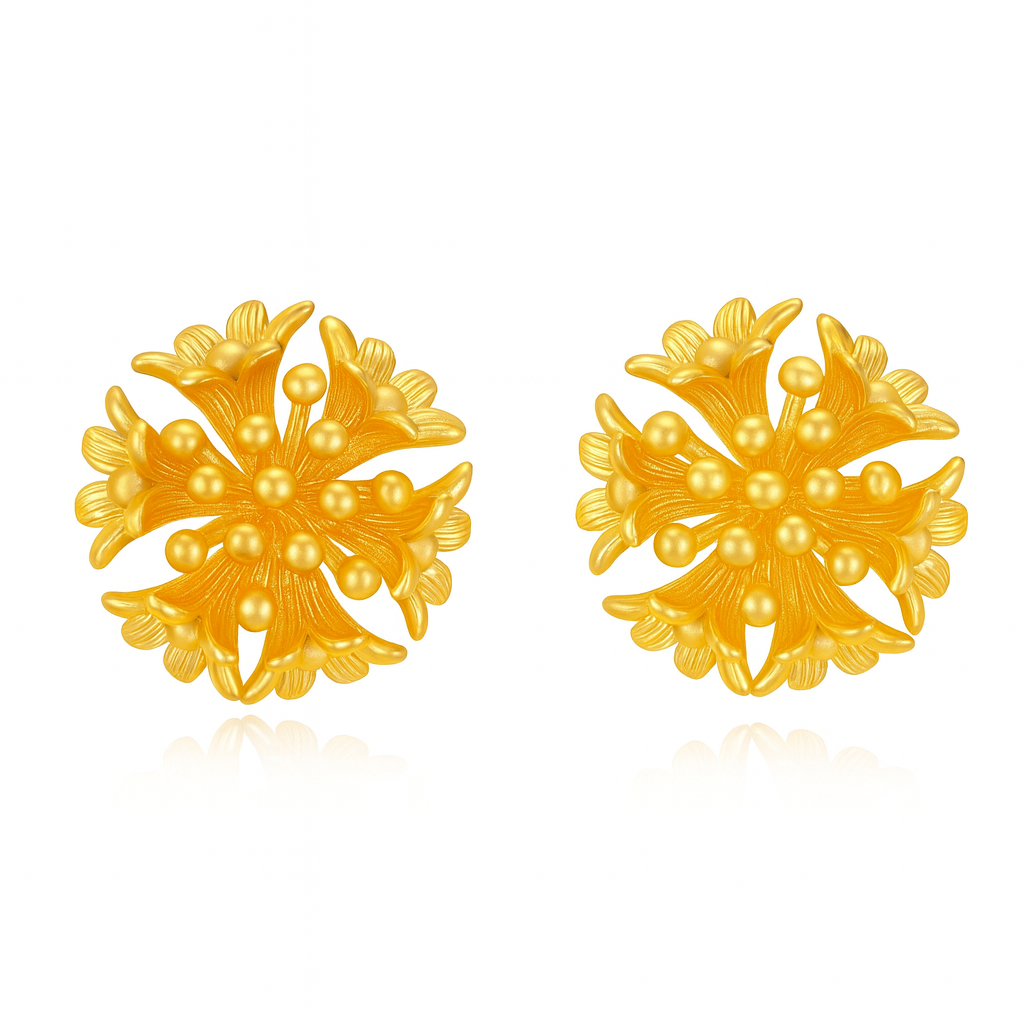 Chunky mini flower stud earring