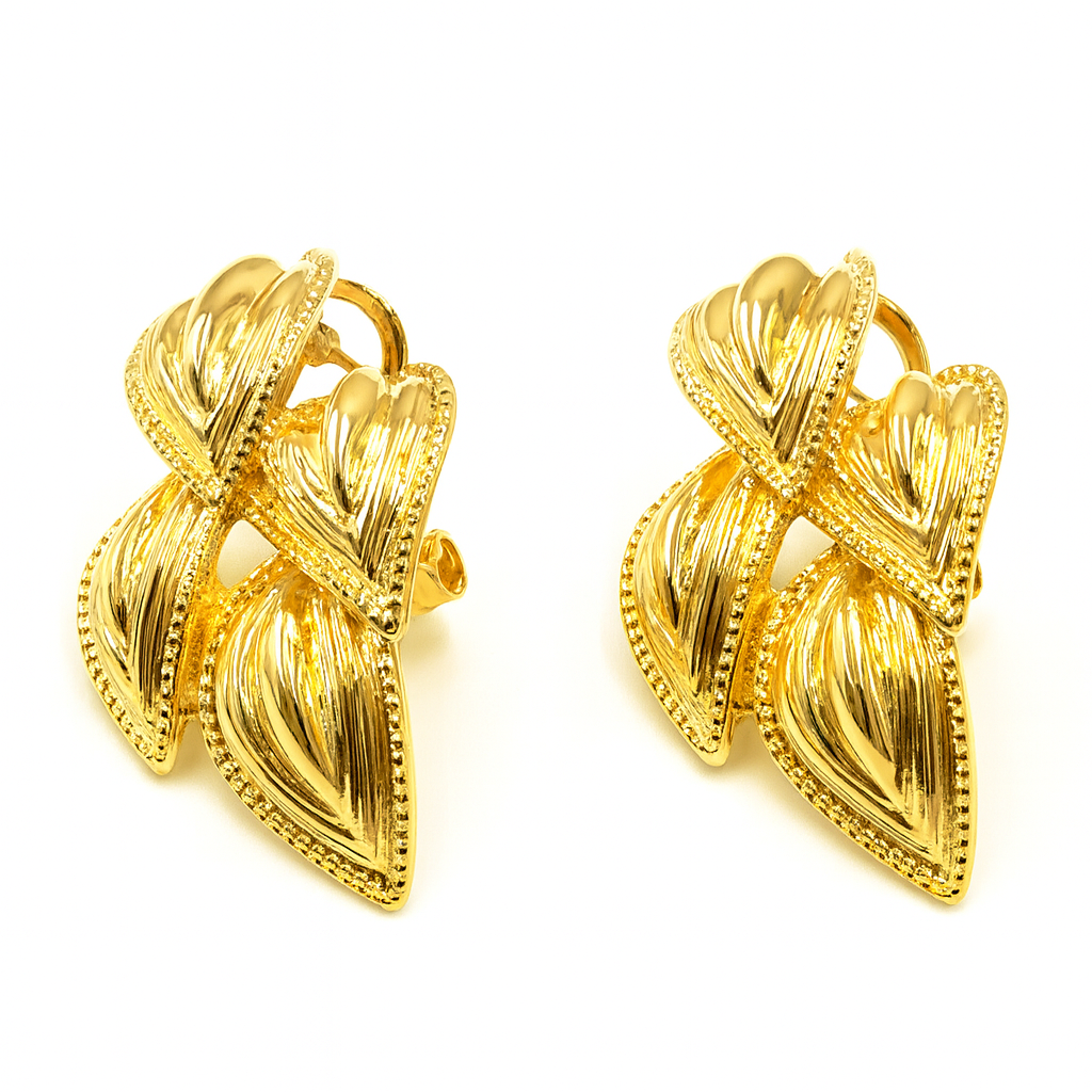 Beautiful golden leaf dangle earring