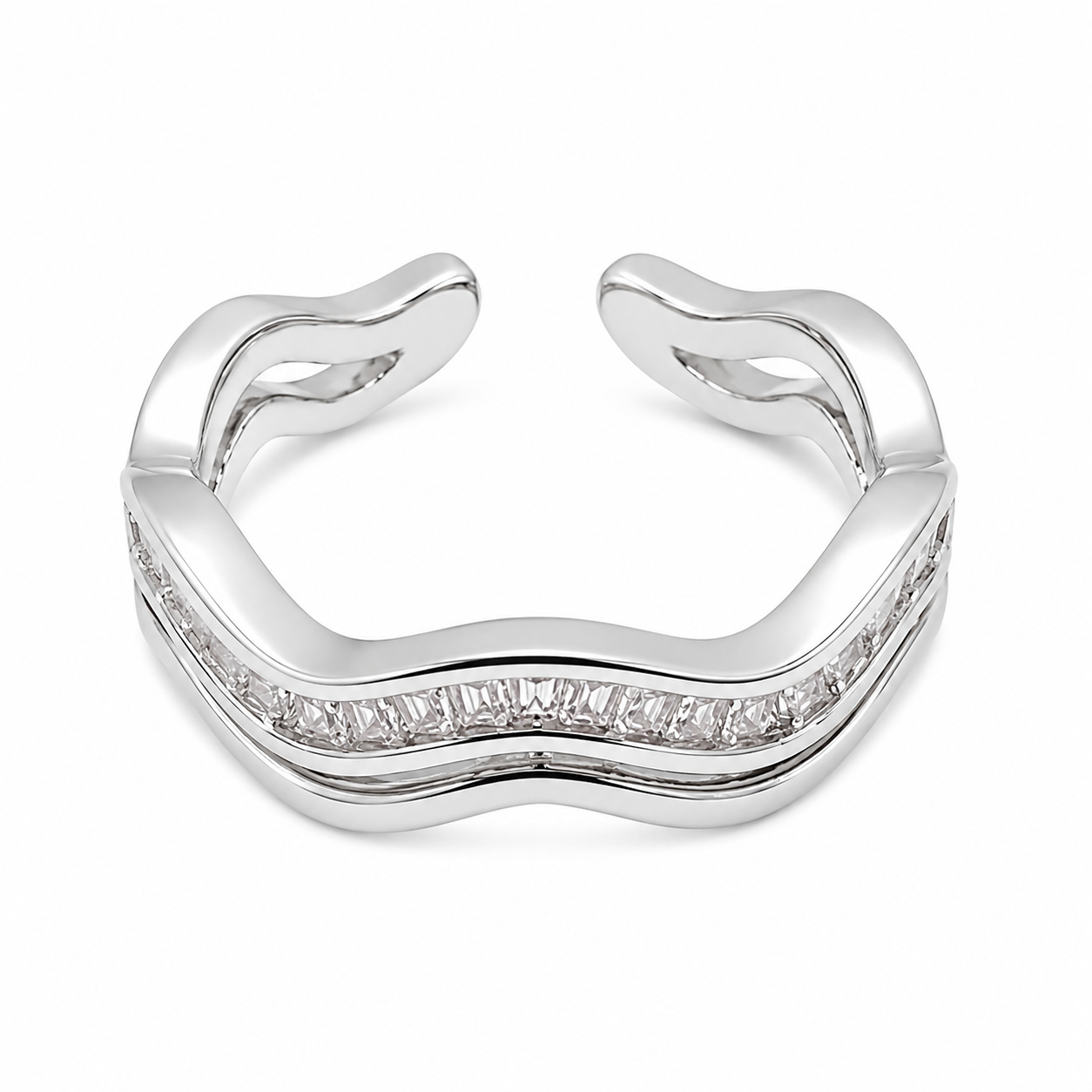 Silver Elegant Wave Ring