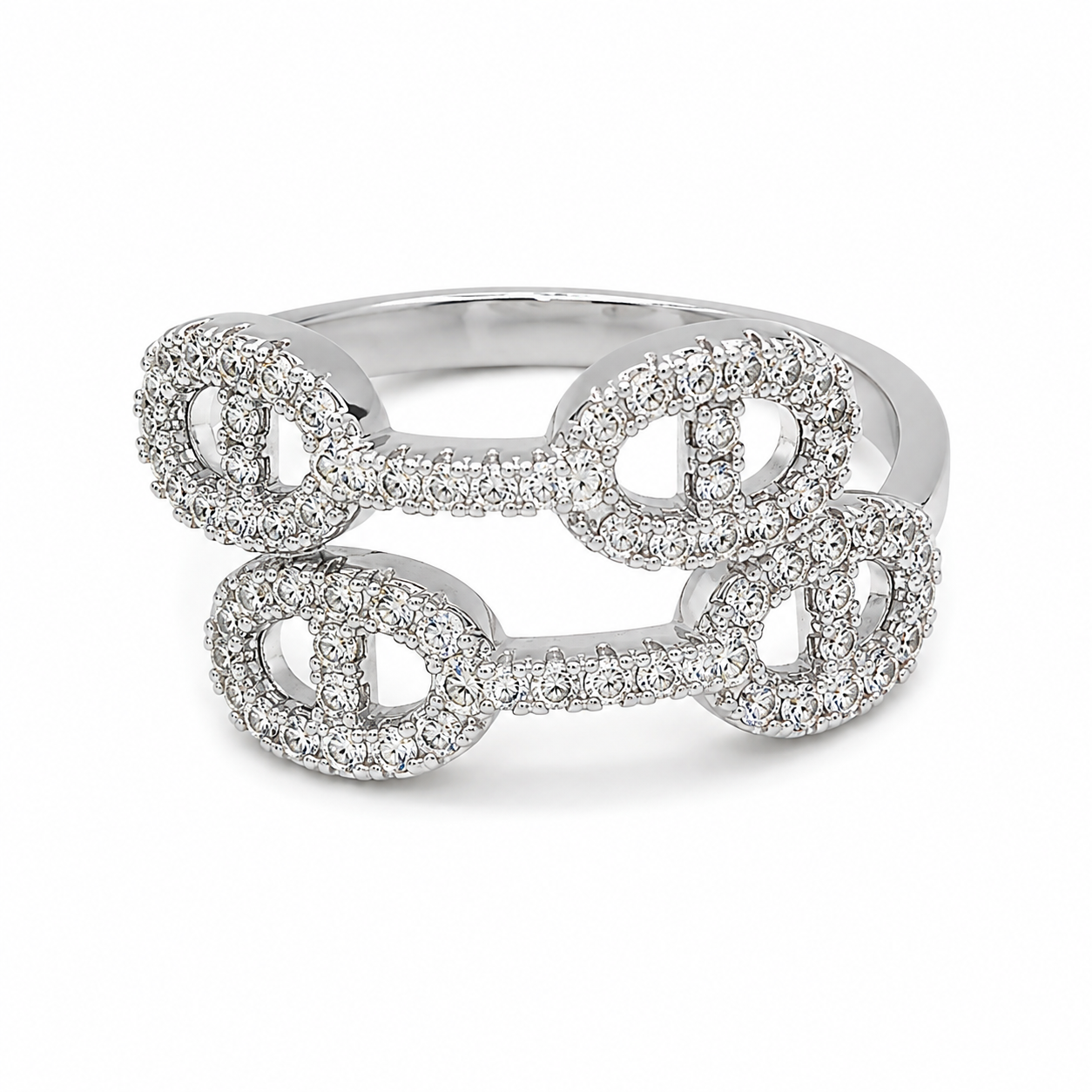 Silver Sparkle Heart Ring