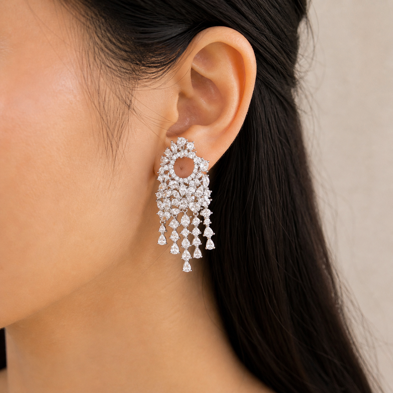 Elegant Zirconia Diamonds Earring For Women