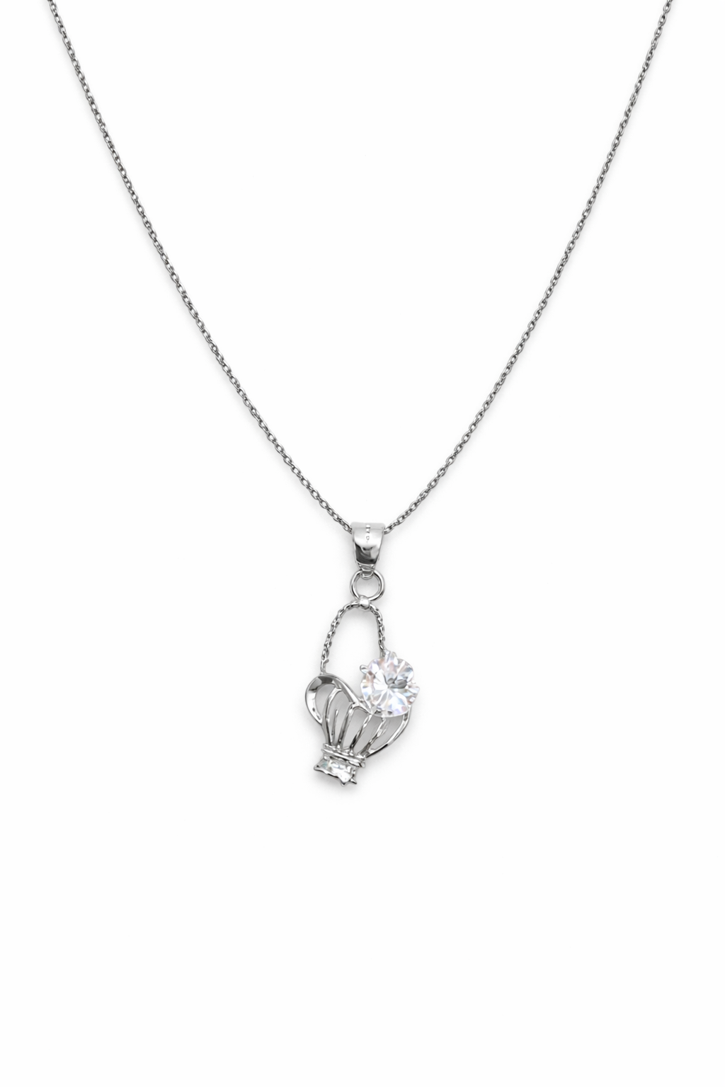 Ice-cream cup design silver necklace for girls