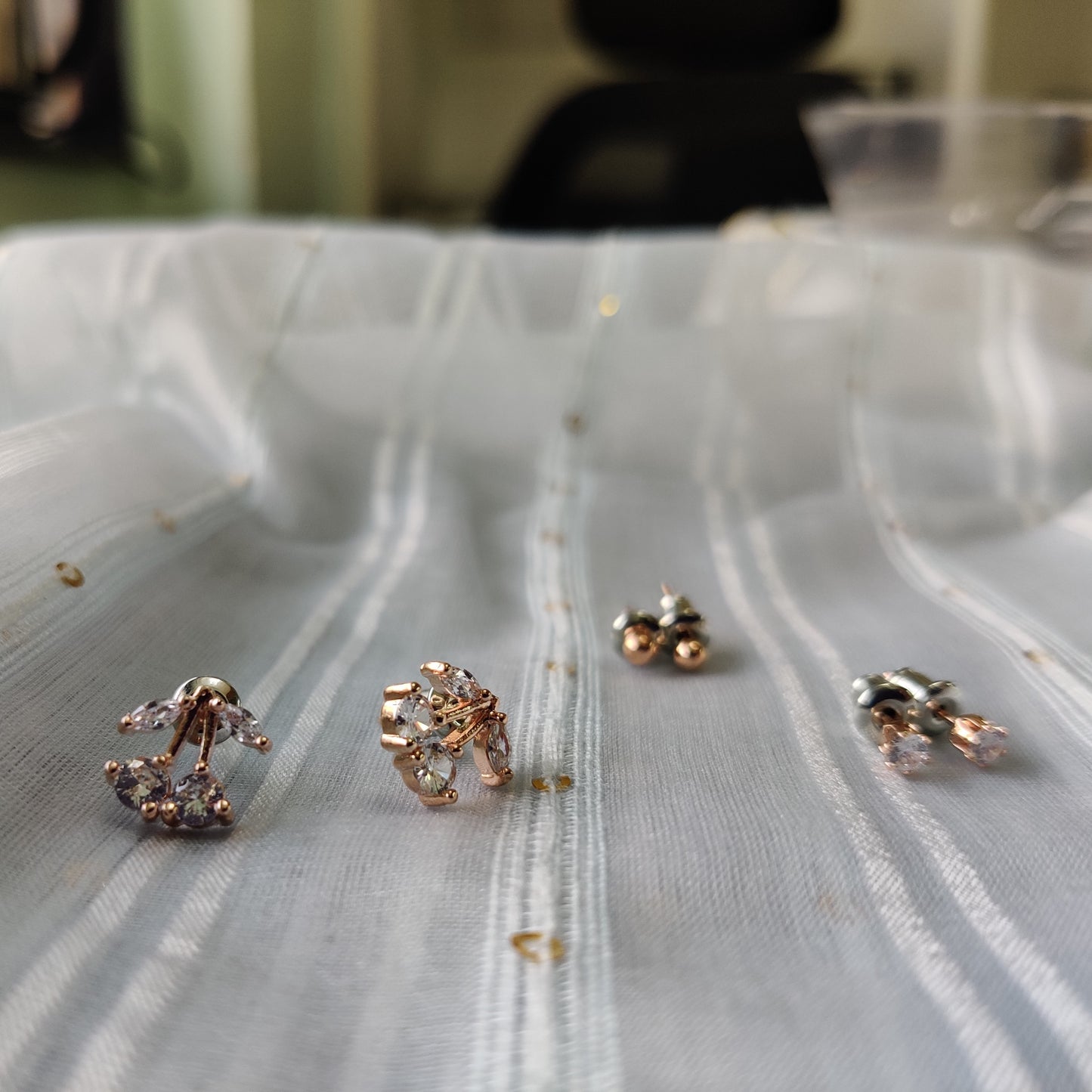 Bow buy shape creastal earring stud earring online