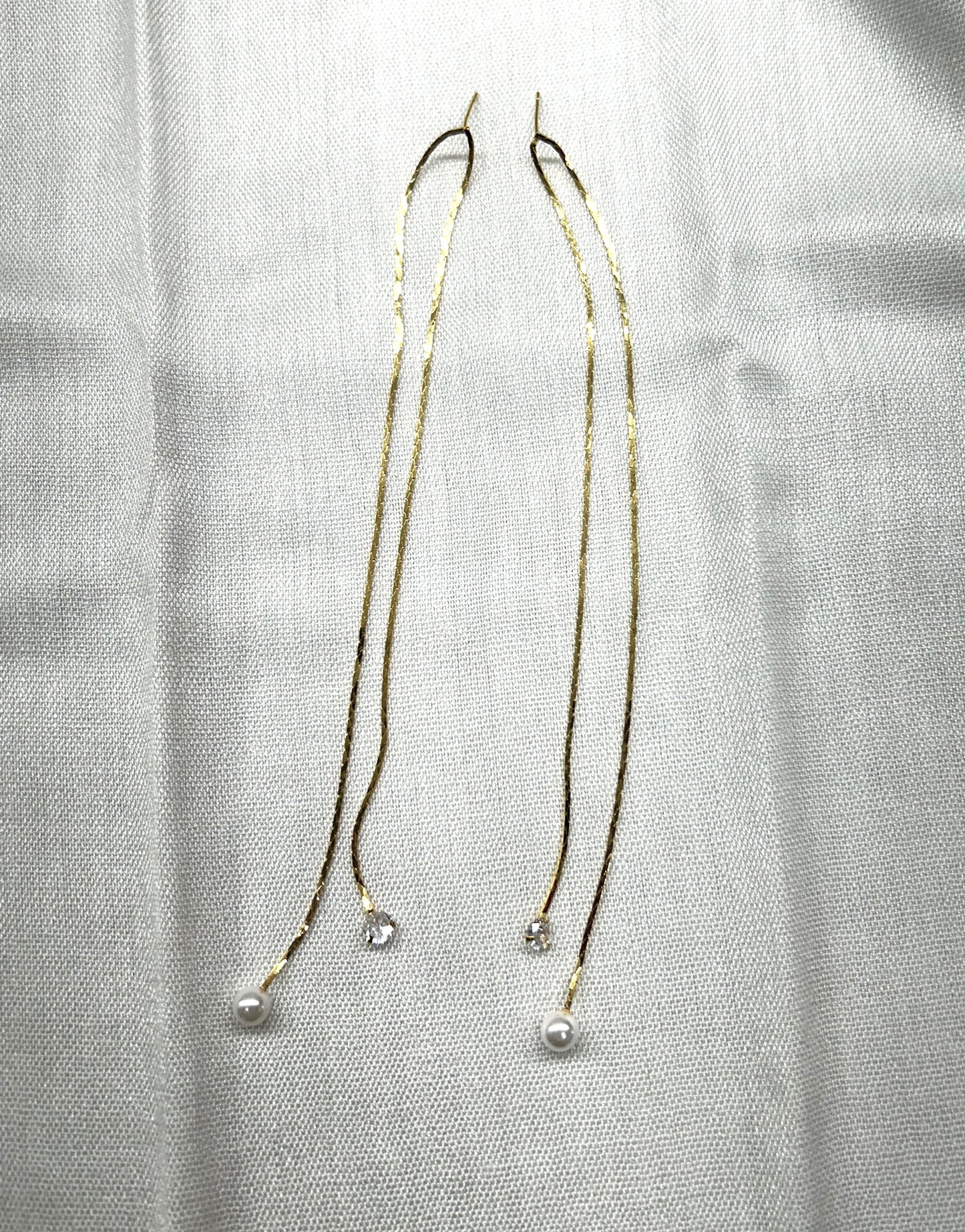 pearl threader earring